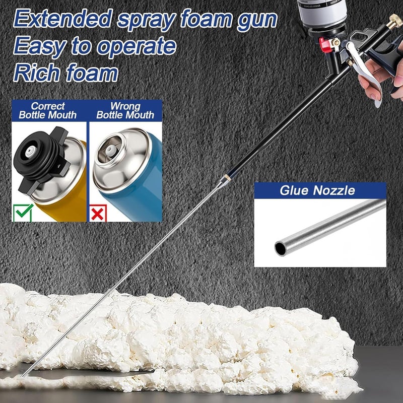 GDUSMCN Professional Spray Foam Gun Extension Kit, 13.8 inch Stainless Steel Nozzles, which is used for filling and sealing, sound insulation and noise elimination, Sealing seams, etc - Image 5